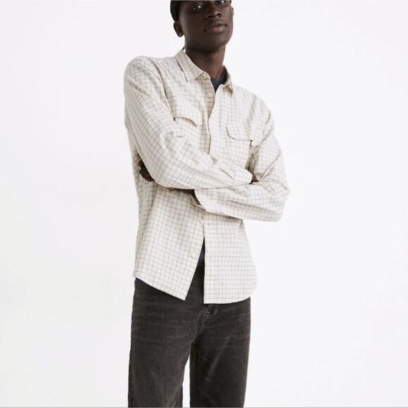 Madewell Windowpane Button Down Perfect Long Sleeve Shirt S - Picture 1 of 10